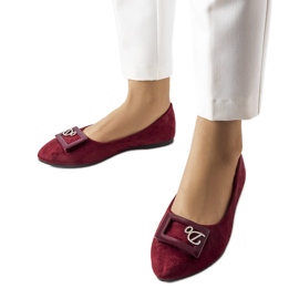 Ballerines bordeaux ornées de strass Fleming rouge