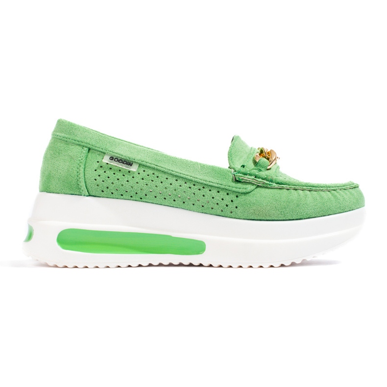 Mocassins Shelovet verts pour femmes sur la plate-forme Mocassins Shelovet verts pour femmes sur la plate-forme