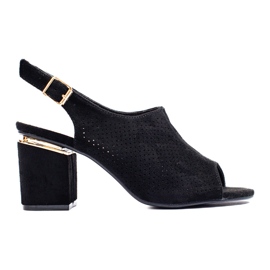 Sandales à talons hauts en daim noir Vinceza