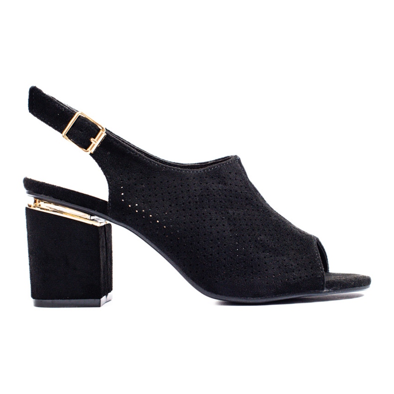 Sandales à talons hauts en daim noir Vinceza le noir
