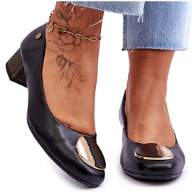 Escarpin Cuir Talon Bas Maciejka 05960-01 Noir