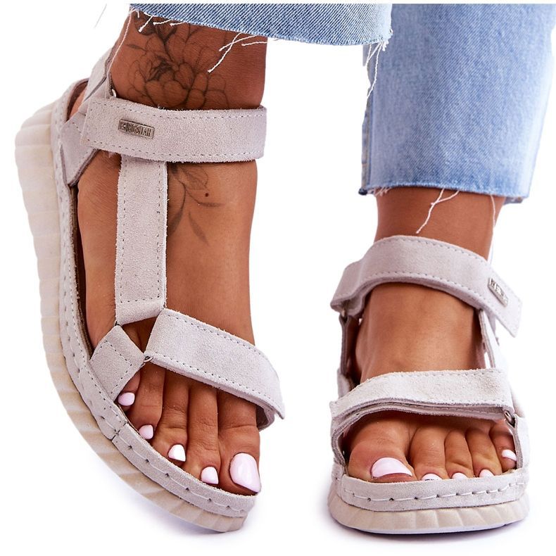 Sandales Velcro Daim Big Star LL276014 beige