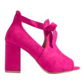 W. Potocki Bottes en daim rose pour femmes du printemps sur le poteau Potocki