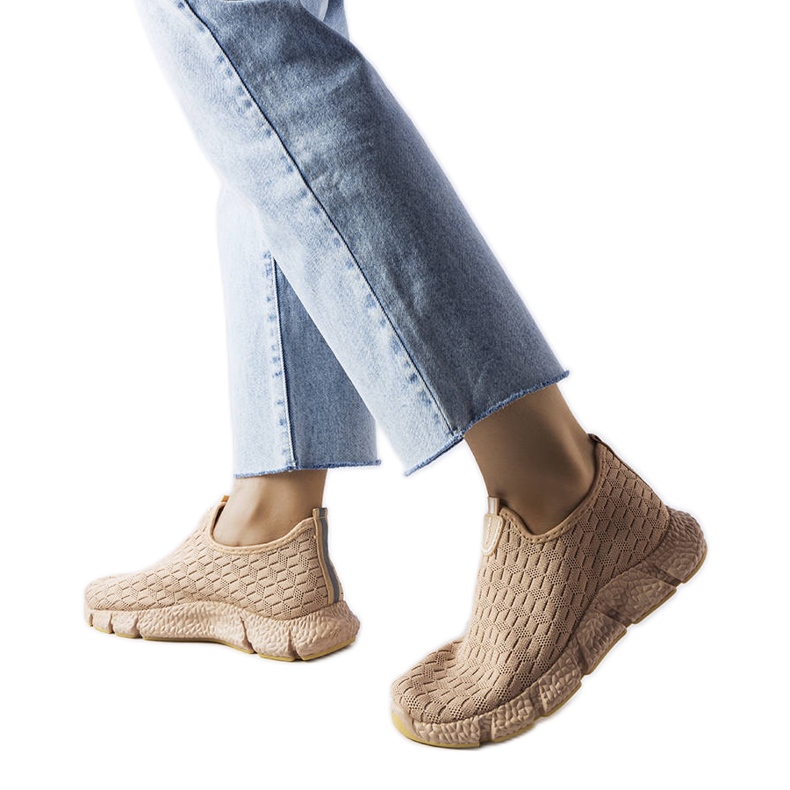 Baskets de sport beiges à enfiler Obenor