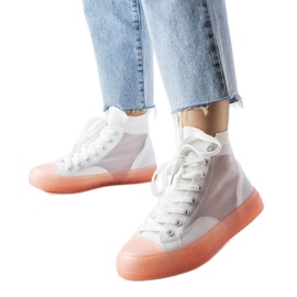 Baskets montantes blanches et roses Nanterre Baskets montantes blanches et roses Nanterre