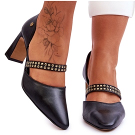 Escarpin Cuir Avec Ceinture Maciejka 05950-01 Noir