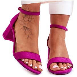 FB1 Sandales en daim violettes à talons bas Quincy