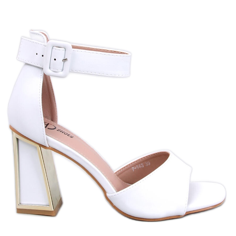 Tamara Sandales à talons géométriques blanches