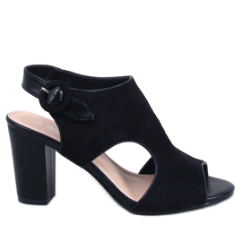 Morillo Sandales à talon ajourées noires