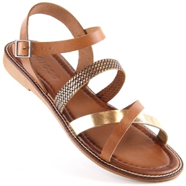 Sandales plates marron femme Potocki RS64007