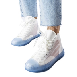 Baskets montantes blanches et bleues Nanterre