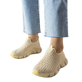 Baskets de sport à enfiler beige clair Obenor
