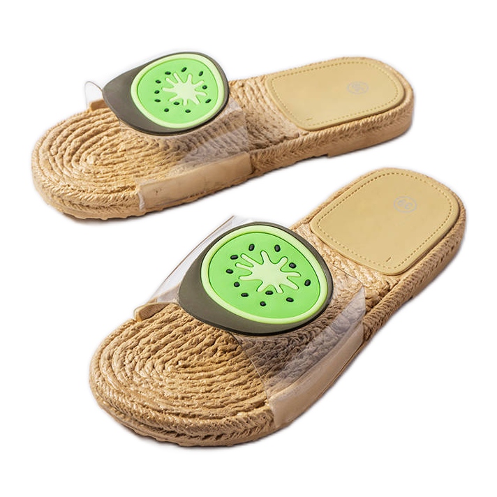 Chaussons transparents à décor Foddie beige