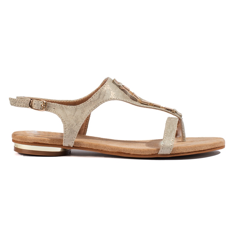 Sandales plates Shelovet dorées d'or