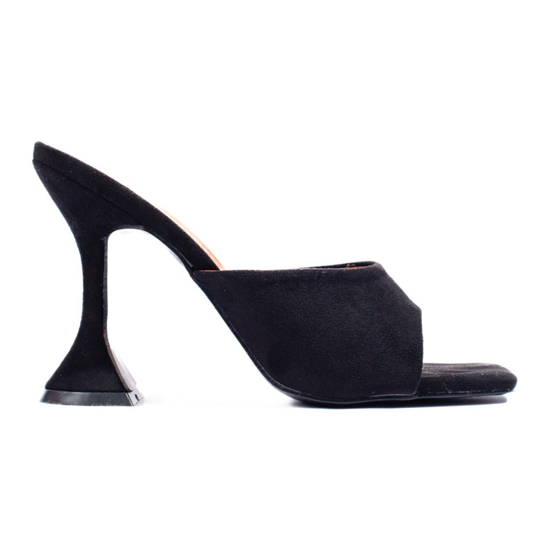 Sandales à talons en daim noir Shelovet le noir