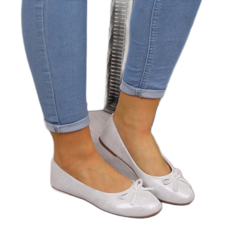 Ballerines à nœud eVento W 1136 blanc argent blanche