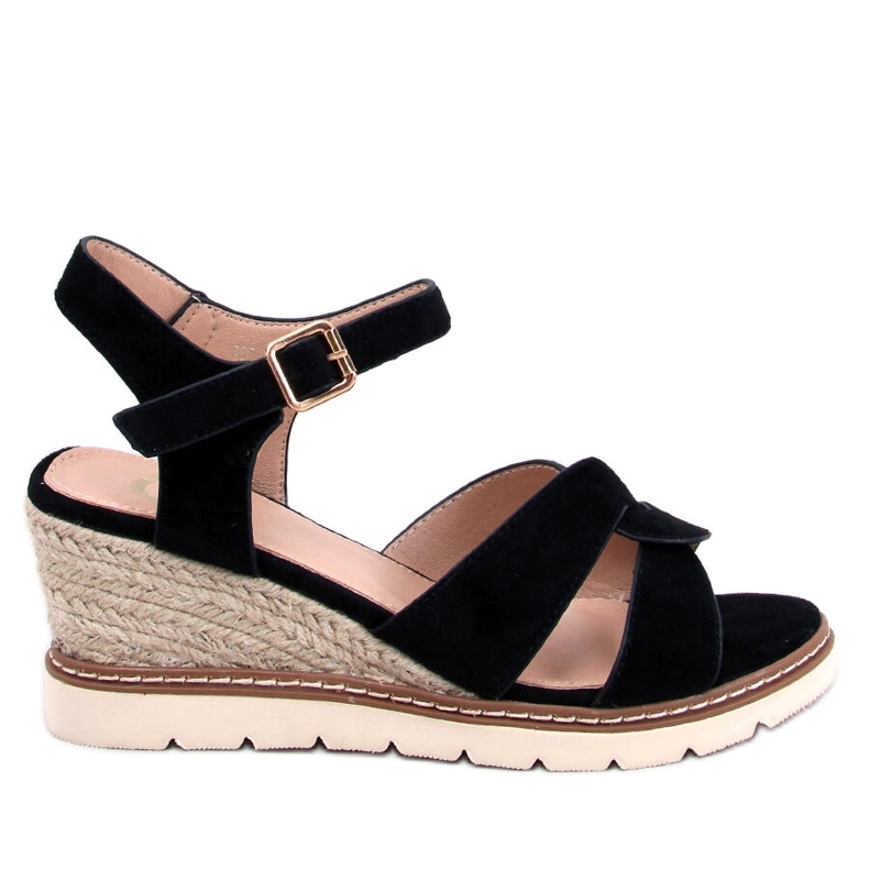 BM Espadrilles noires compensées Sermon le noir
