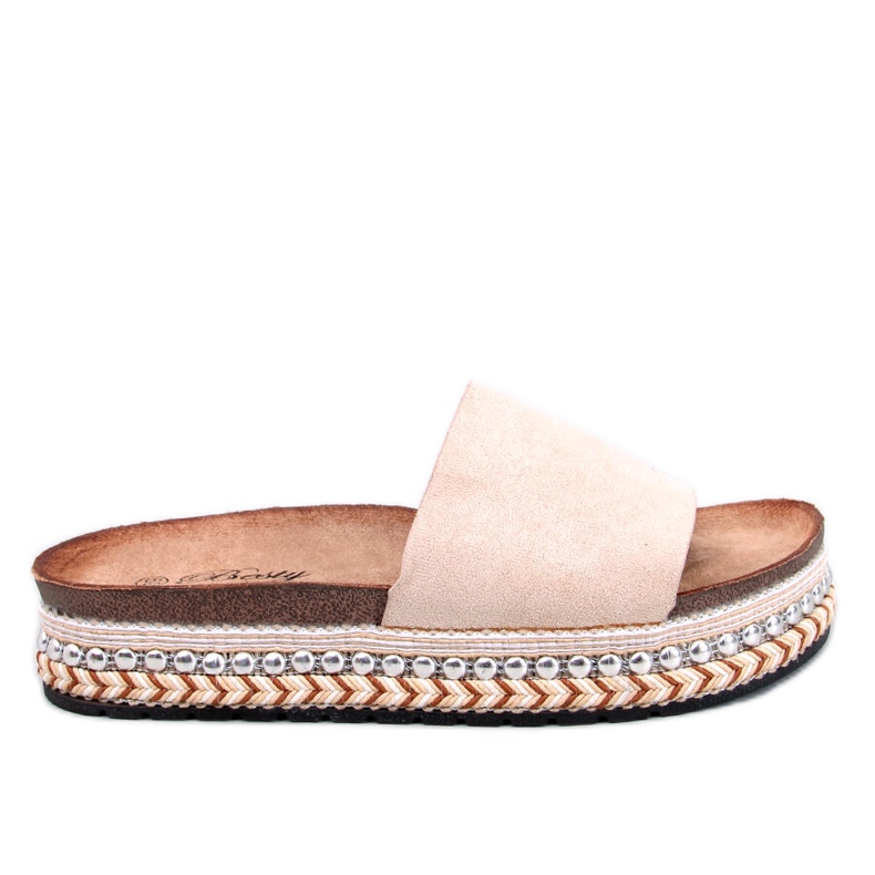 BM Mules à ornements Donnie Beige