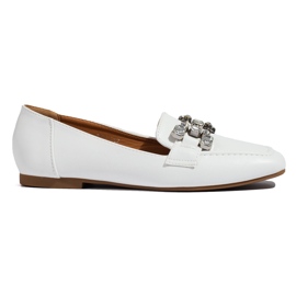 Mocassins blancs pour femmes avec décoration Shelovet
