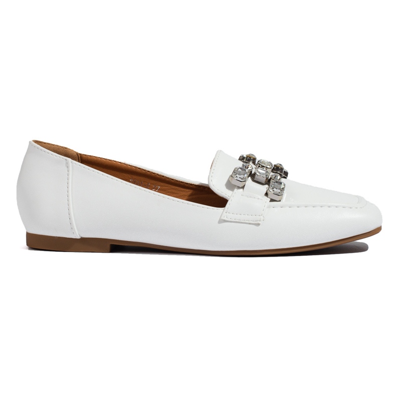 Mocassins blancs pour femmes avec décoration Shelovet blanche