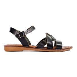 W. Potocki Sandales cuir femme Potocki noir