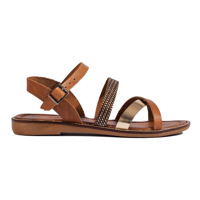 W. Potocki Sandales en cuir marron femme Potocki brun