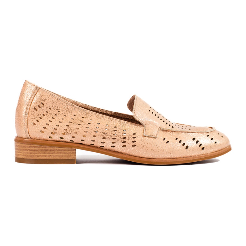 SHELOVET Chaussures femme dorées ajourées Potocki beige