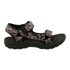 Sandales de sport noires pour femmes avec velcro News 23SD11-5630 le noir Sandales de sport noires pour femmes avec velcro News 23SD11-5630 le noir