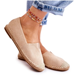 PG1 Espadrilles en daim à enfiler pour femmes Beige Corry