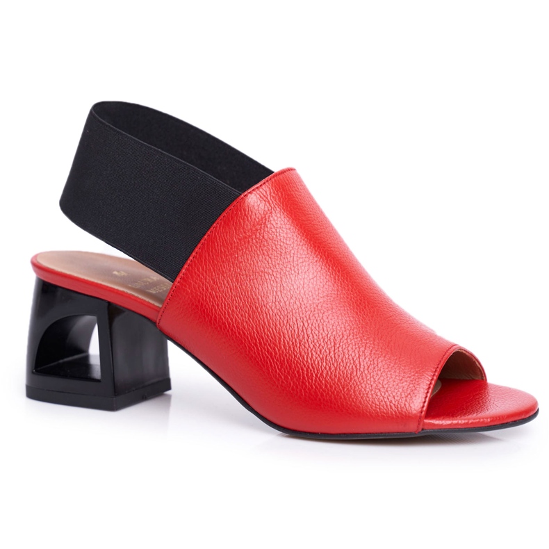 Sandales Pour Femmes Sur Un Talon Haut Laura Messi Cuir Rouge Grehno 1919