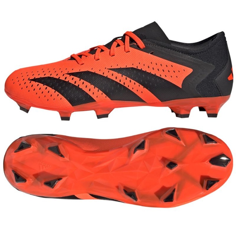 Adidas Predator Accuracy.3 L Fg M GW4601 chaussures de football rouge oranges et rouges