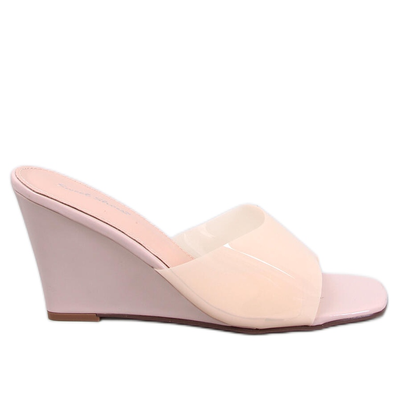 Sandales compensées transparentes de Rocks Beige