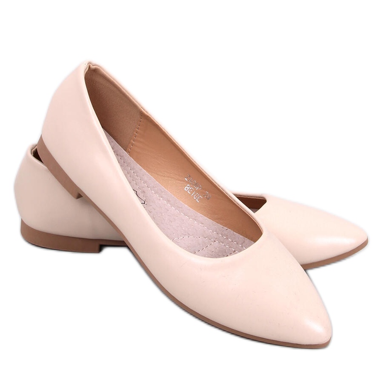 BM Ballerines semelle cuir Trento Beige BM Ballerines semelle cuir Trento Beige