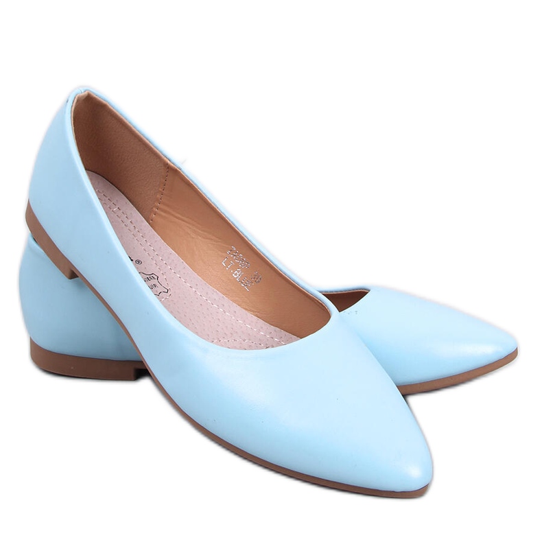 BM Ballerines Trento Blue avec semelle en cuir bleu