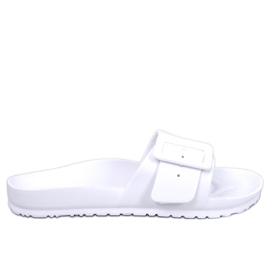 BM Claquettes en caoutchouc avec boucle Romero White blanche