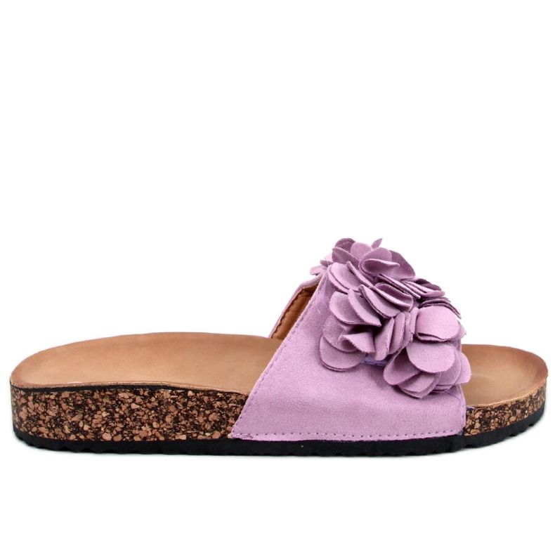 BM Chaussons en liège à fleurs Fowley Purple violet