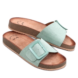 Claquettes à boucle vert foncé