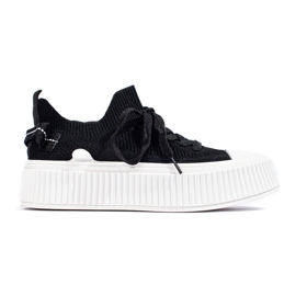 Baskets noires à plateforme ajourée Shelovet