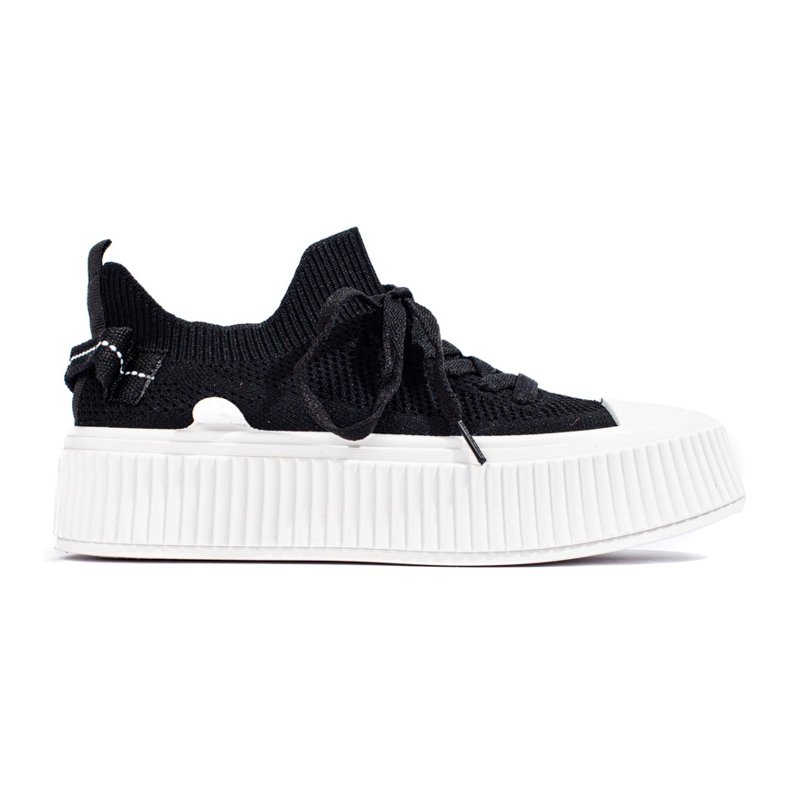 Baskets noires à plateforme ajourée Shelovet le noir