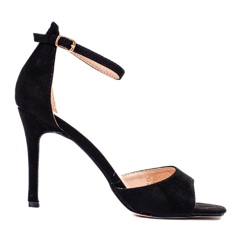 Sandales à talons hauts en daim noir Shelovet le noir