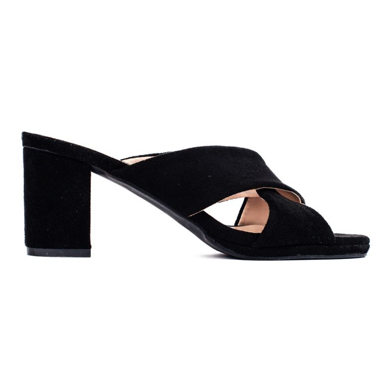 Chaussons en daim noir de Shelovet le noir