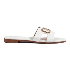 Chaussons élégants pour femmes blancs Shelovet blanche Chaussons élégants pour femmes blancs Shelovet blanche