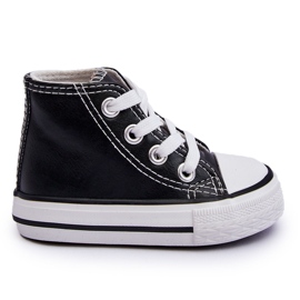 Baskets Montantes En Cuir Pour Enfant Noir Et Blanc Marney