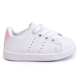 FR1 Chaussures Sport Enfant Blanc et Rose Brillant