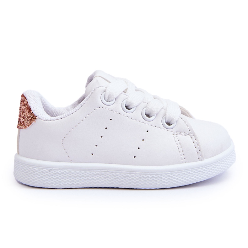 FR1 Chaussures Sport Enfant Blanc et Or Rose Brillant blanche
