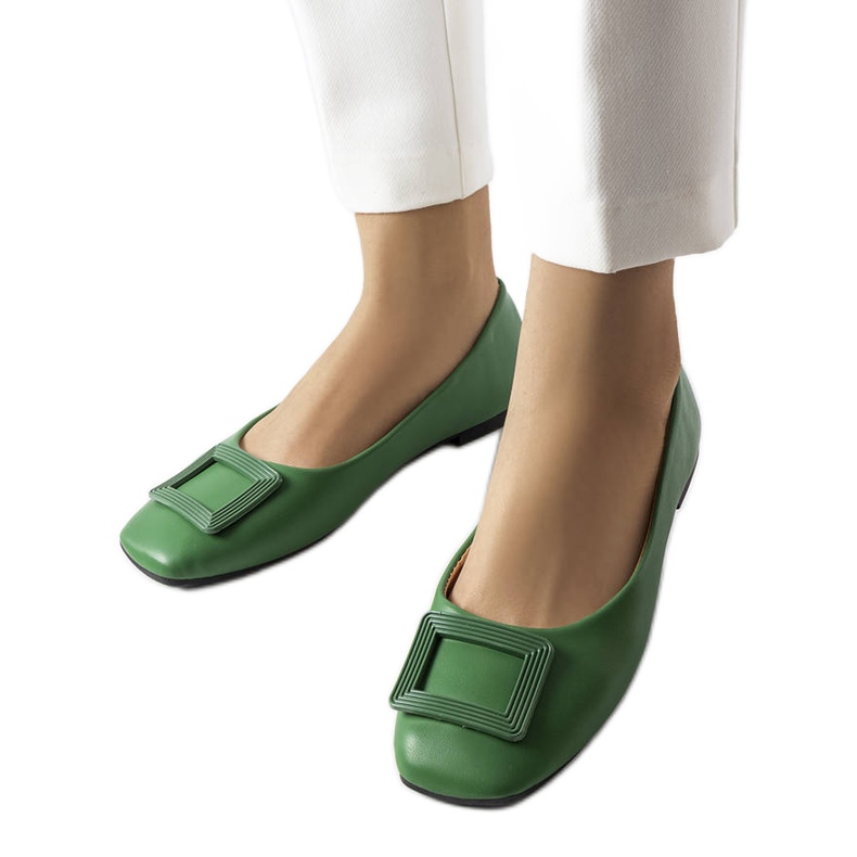 Ballerines vertes à boucle Sheller