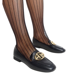 Mocassins noirs avec ornements dorés de Bergeron