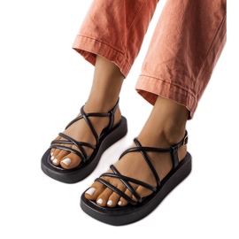 Sandales à plateforme noires de Brunelle