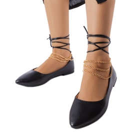 Ballerines noires à fermoir décoratif de Donat