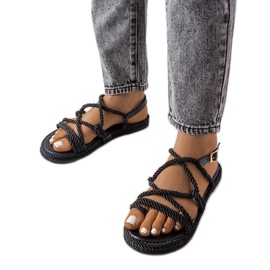 Sandales tressées noires Burwell